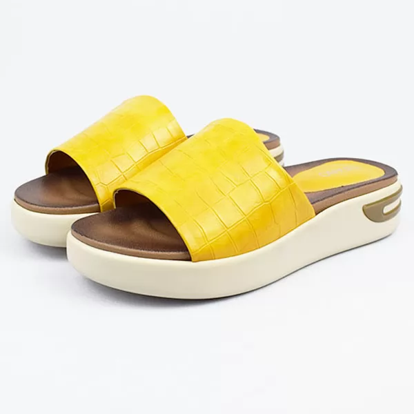 Sandale pour femme GX207 jaune.......... sandale médicale femme confortable Maroc